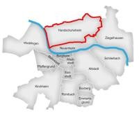 Ausrückegebiet der Abteilung Handschuhsheim im Stadtplan eingezeichnetg