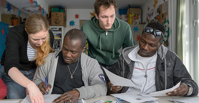 Language course for refugees (Photo: Rothe) Language course for refugees (Photo: Rothe)
